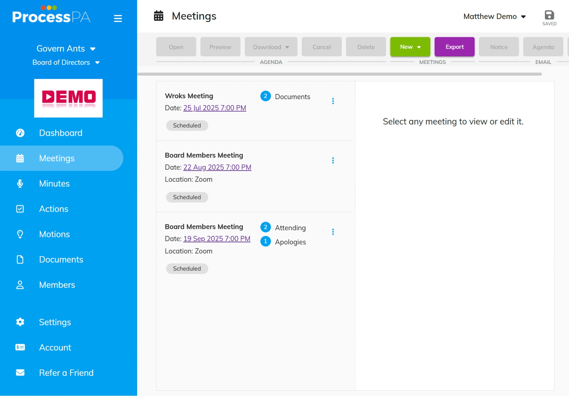 Easy to use meeting scheduler