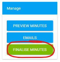 Finalise Meeting button Finalise Meeting Button