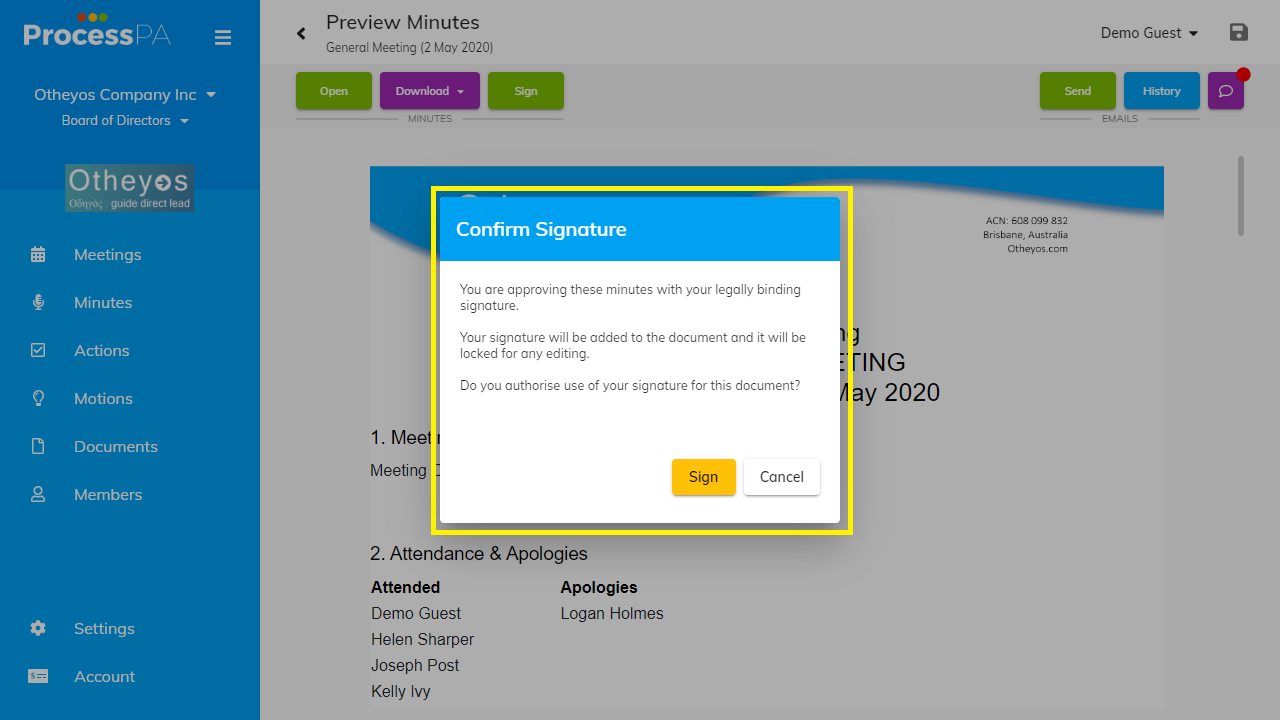 Confirm Signature Confirm Signature