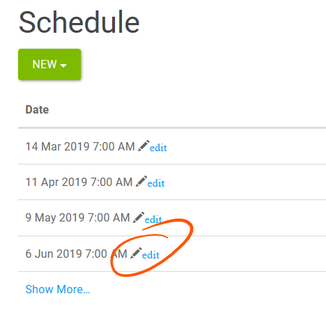 Edit Schedule